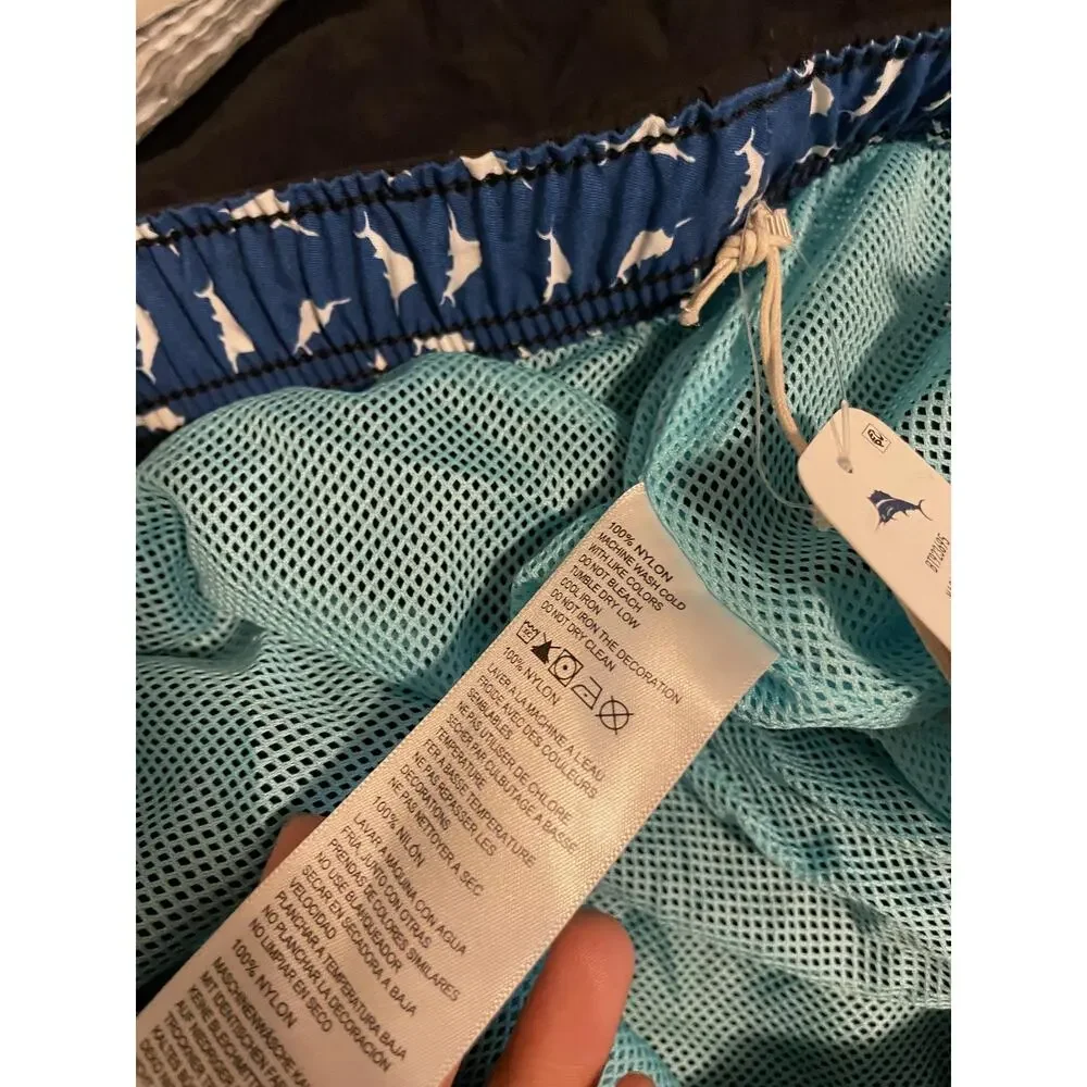 Tommy Bahama Swim Trunks Mens Big 3X Black Naples Coast Lined Pockets Drawstring